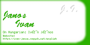 janos ivan business card